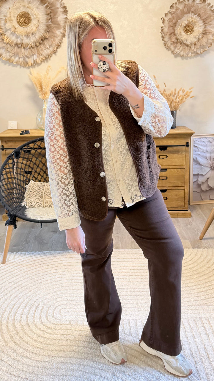 Gilet Charly chocolat CURVY