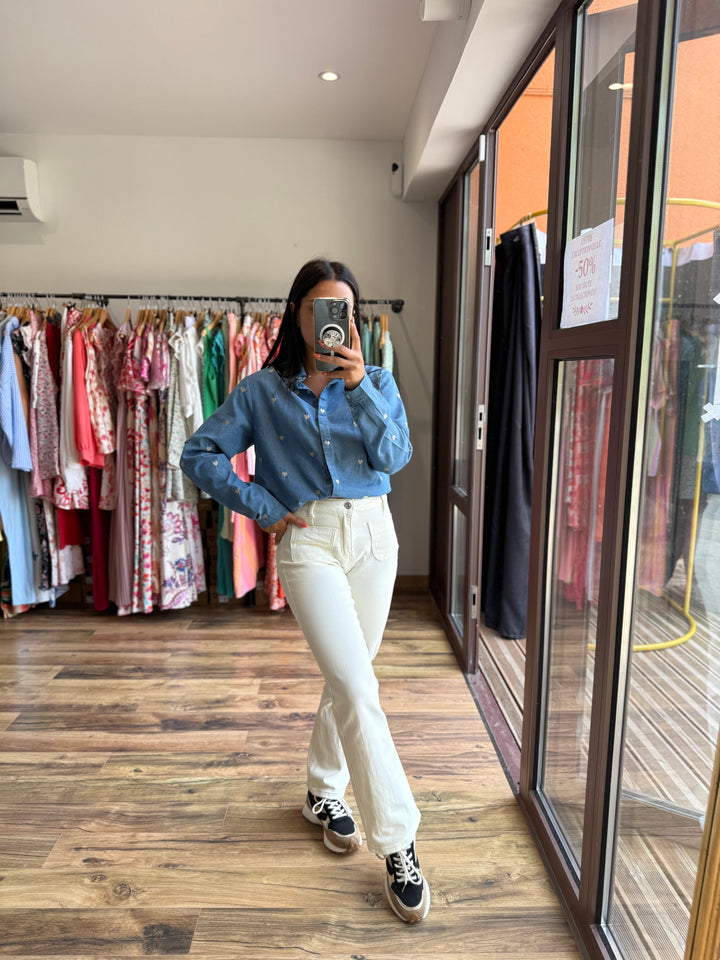 Jean wild leg crème