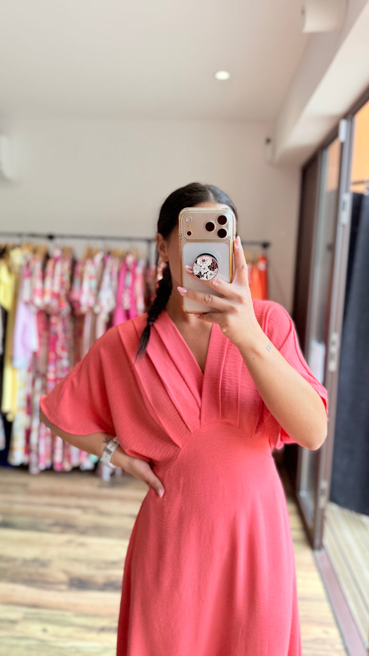 Robe longue Jehan corail