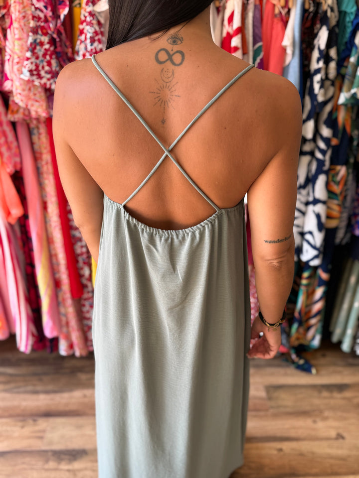Robe longue Inoa vert paon