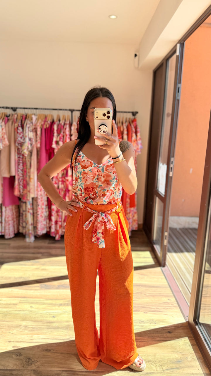 Pantalon Candice orange CURVY