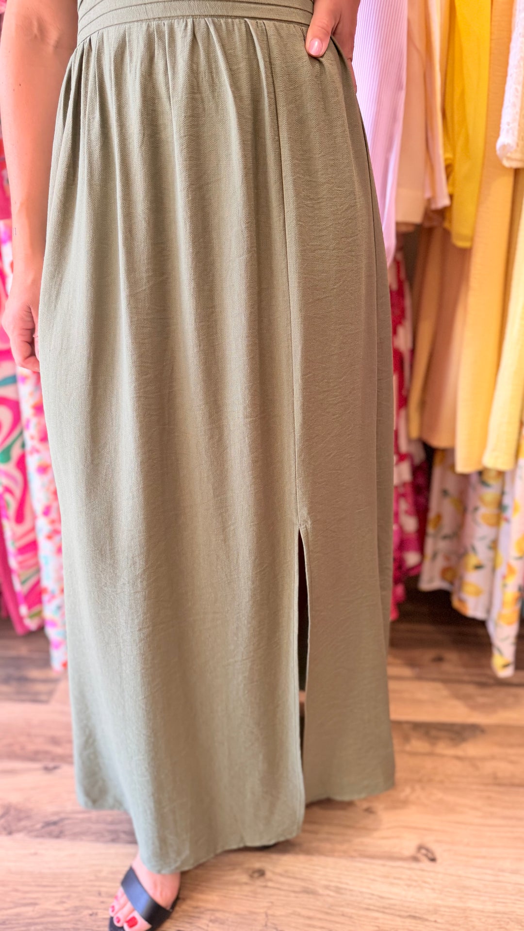 Robe longue Molly kaki CURVY
