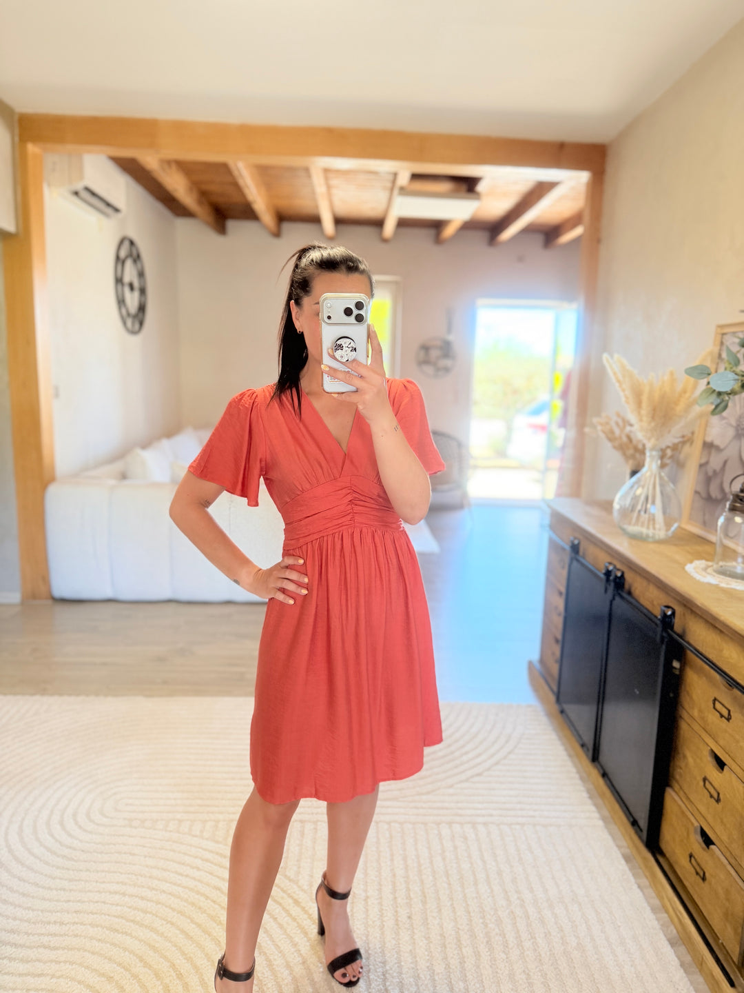 Robe Appo courte corail