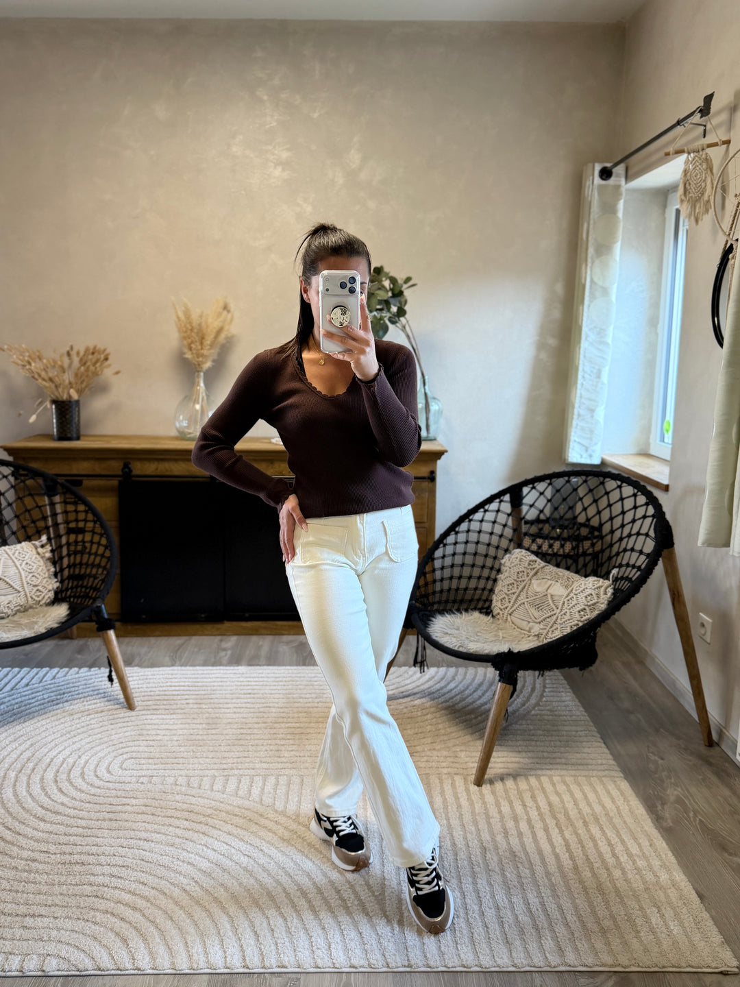 Pull fin Aragone chocolat