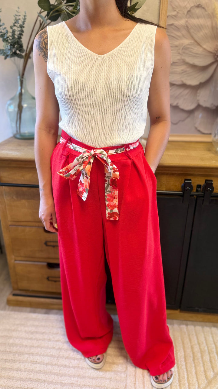 Pantalon Candice rouge CURVY