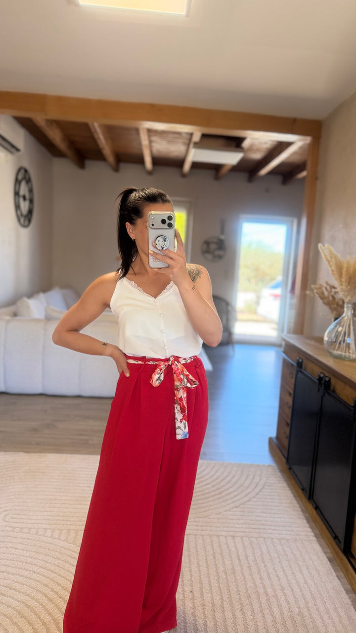 Pantalon Candice rouge CURVY