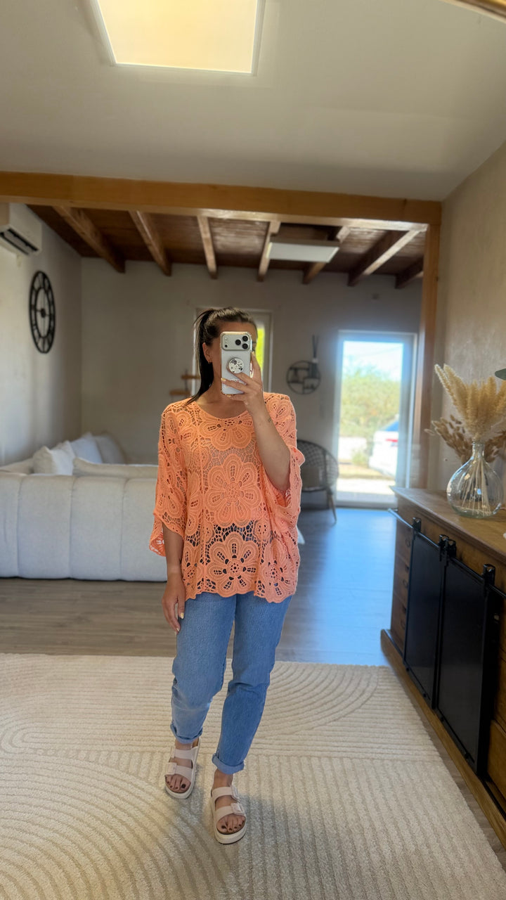 Top crochet orange