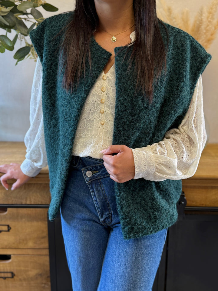 Gilet sans manches vert émeraude