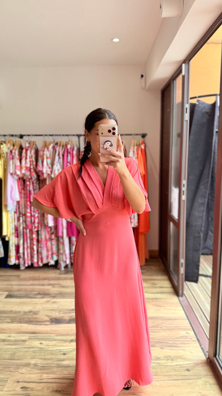 Robe longue Jehan corail