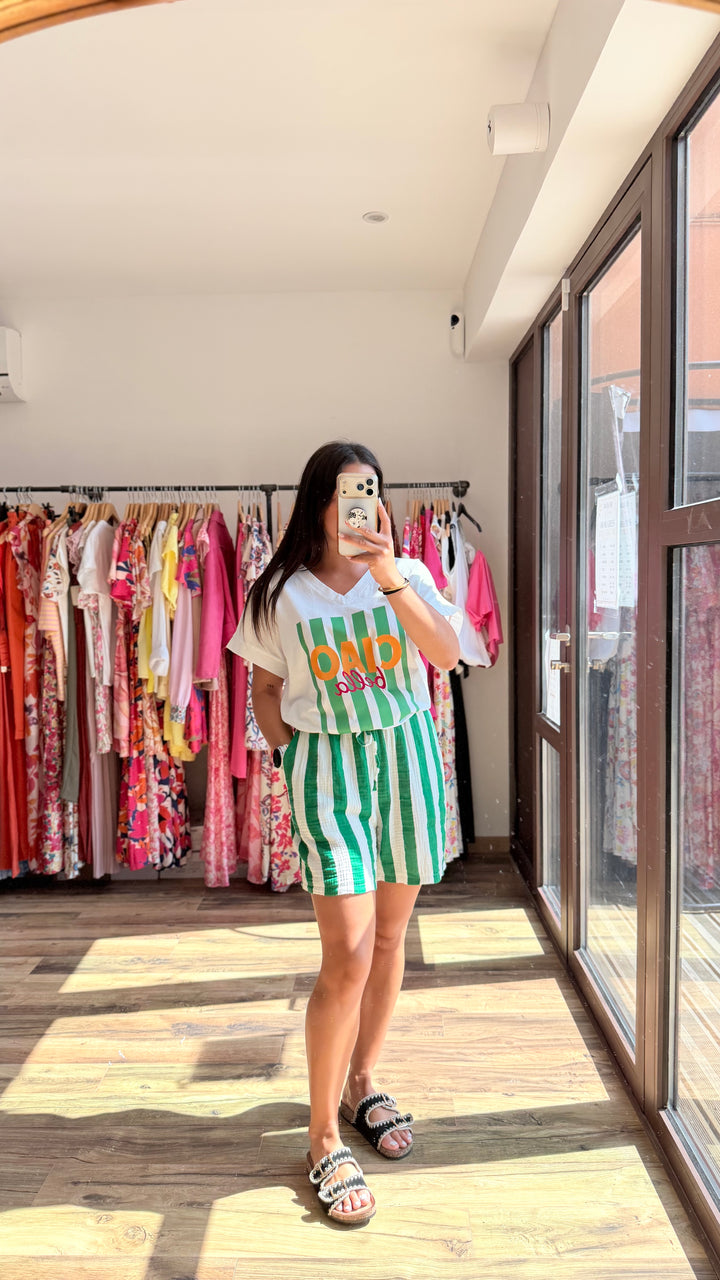 Teeshirt Ciao Bella vert