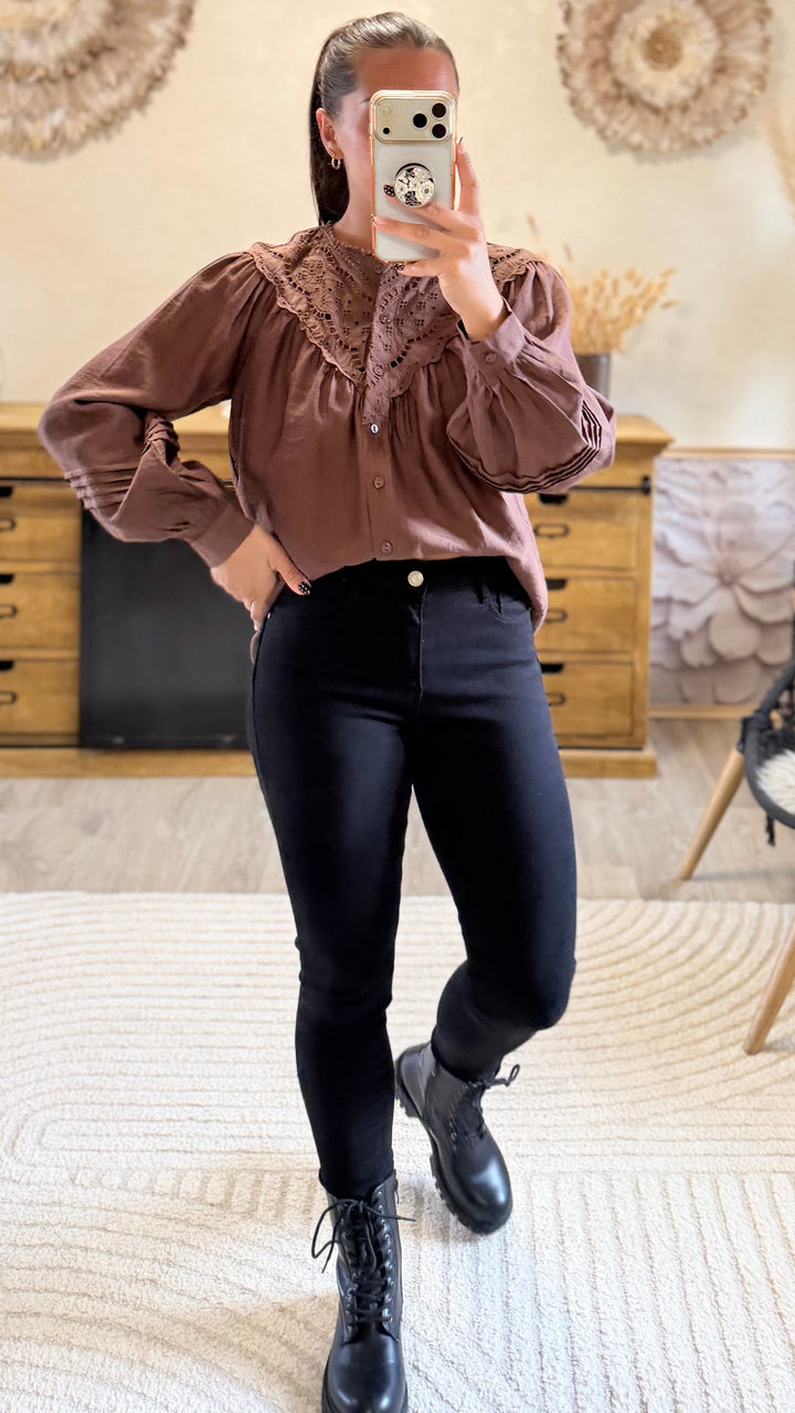 Chemise Fany marron CURVY