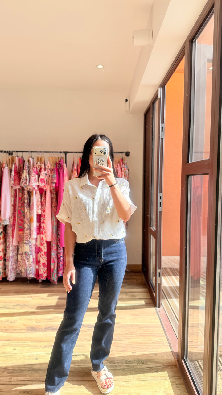 Chemise gaze citrons