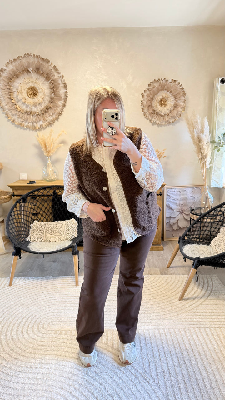 Gilet Charly chocolat CURVY