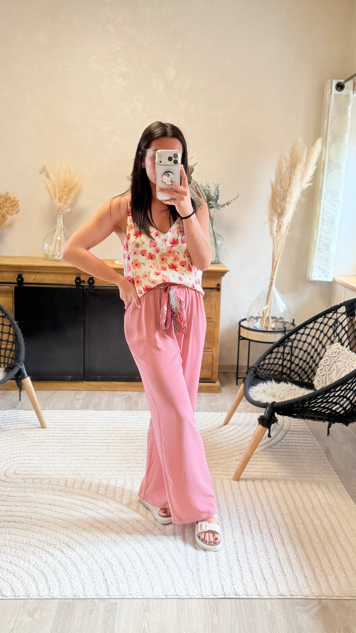 Pantalon Wilma rose (PRÉCOMMANDE expédition autour du 5 mai)