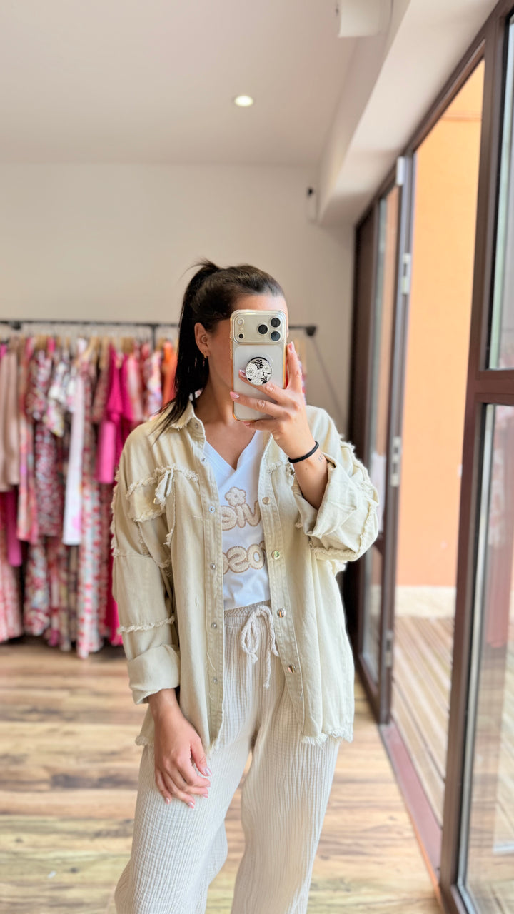 Veste jean Aloyse beige