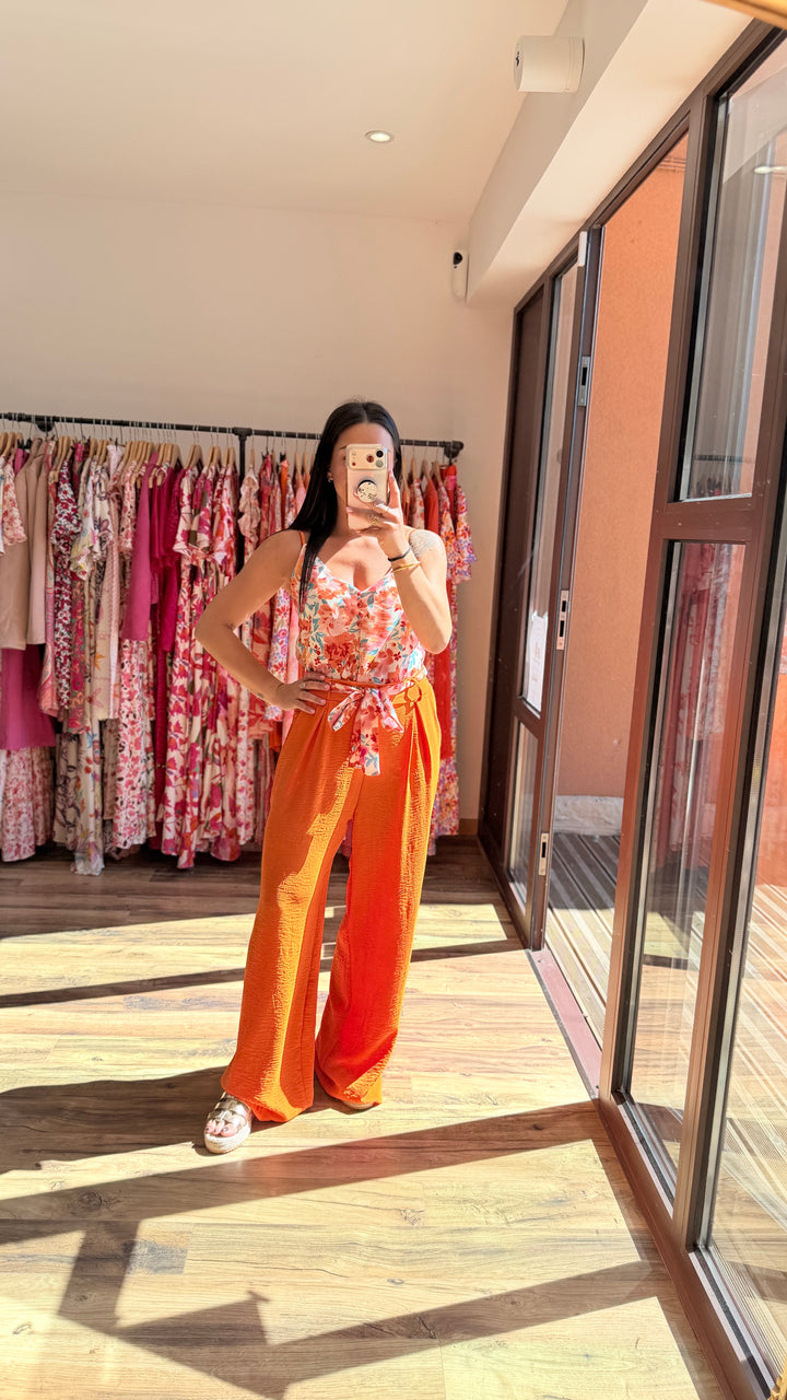 Pantalon Candice orange CURVY