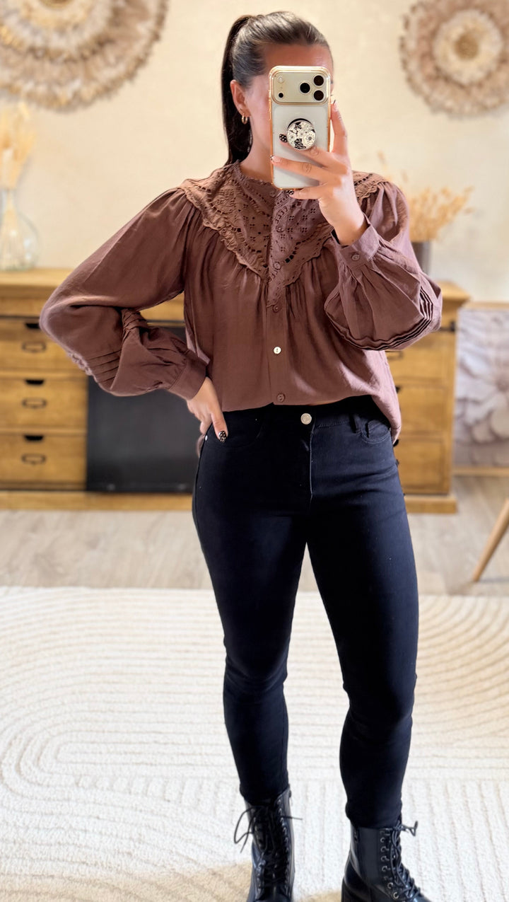 Chemise Fany marron CURVY
