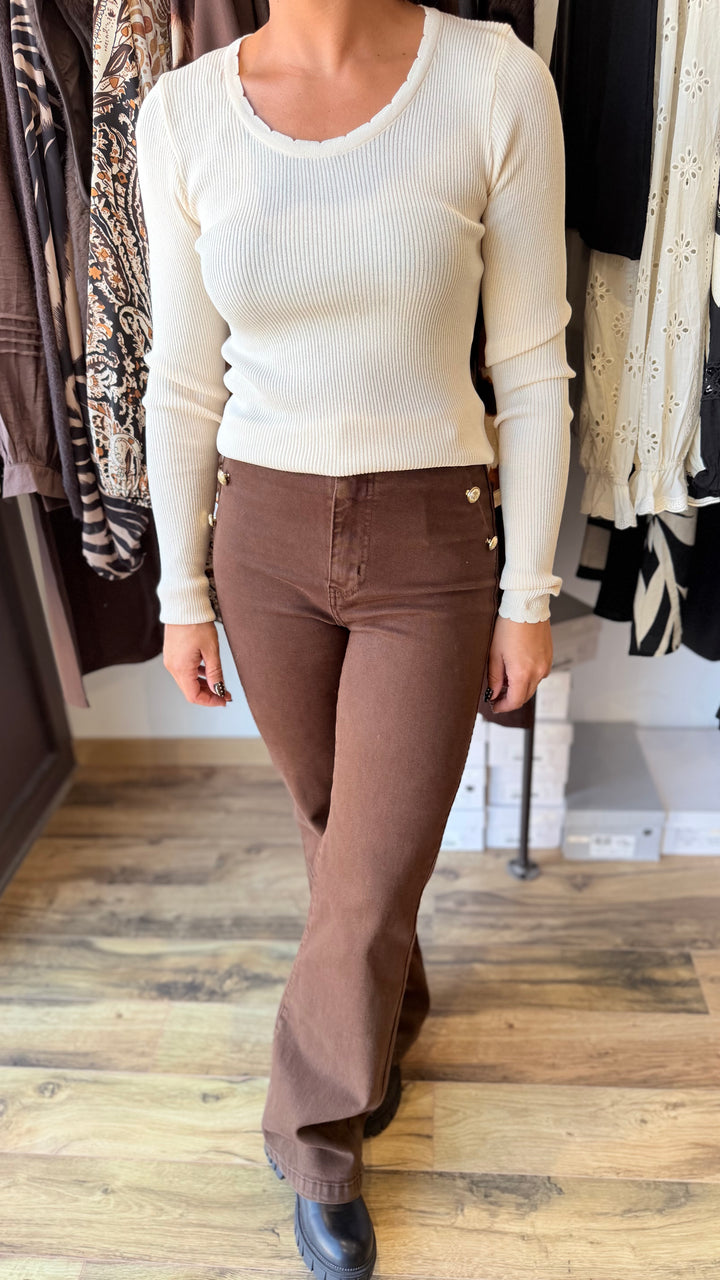 Pull fin Salomon beige