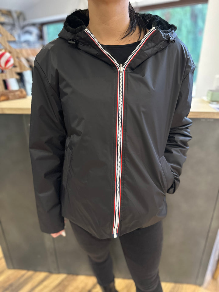 Parka réversible fourée noir