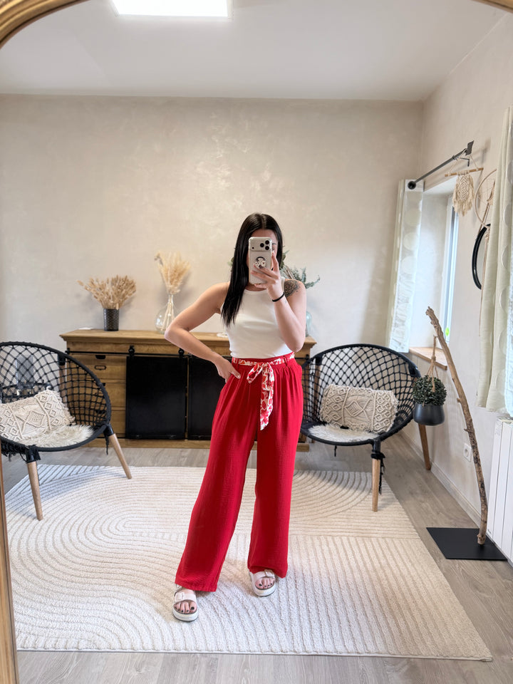 Pantalon Wilma rouge CURVY