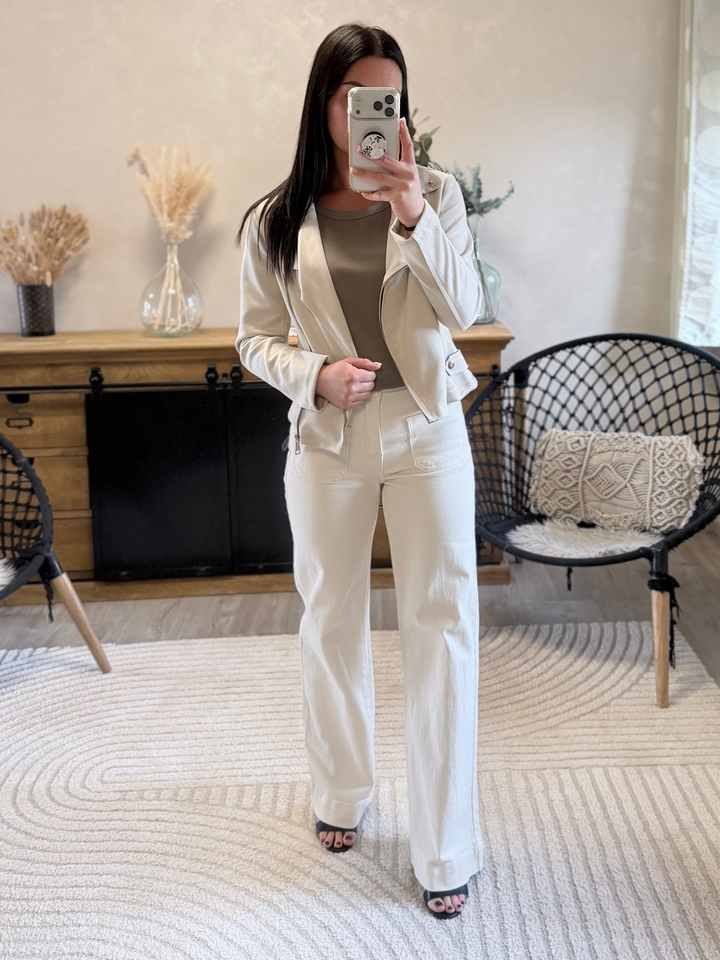 Veste suédine beige