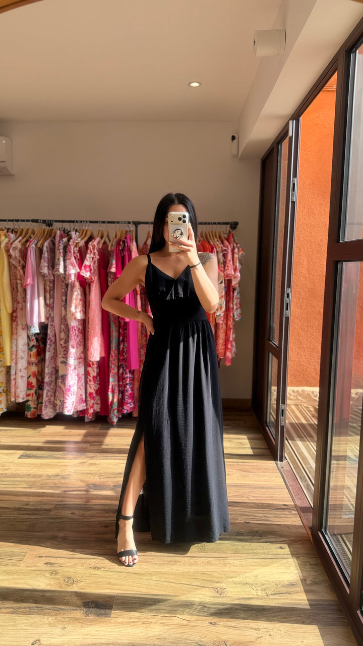 Robe longue Molly noir CURVY