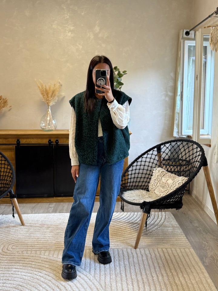 Gilet sans manches vert émeraude