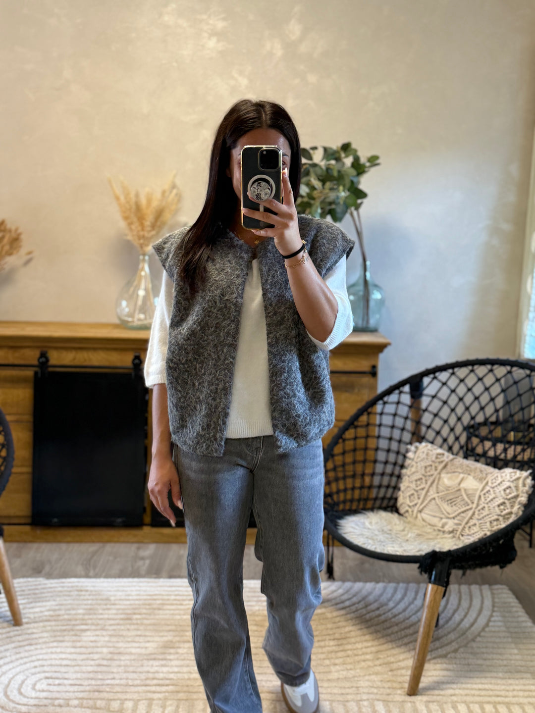 Gilet sans manches gris