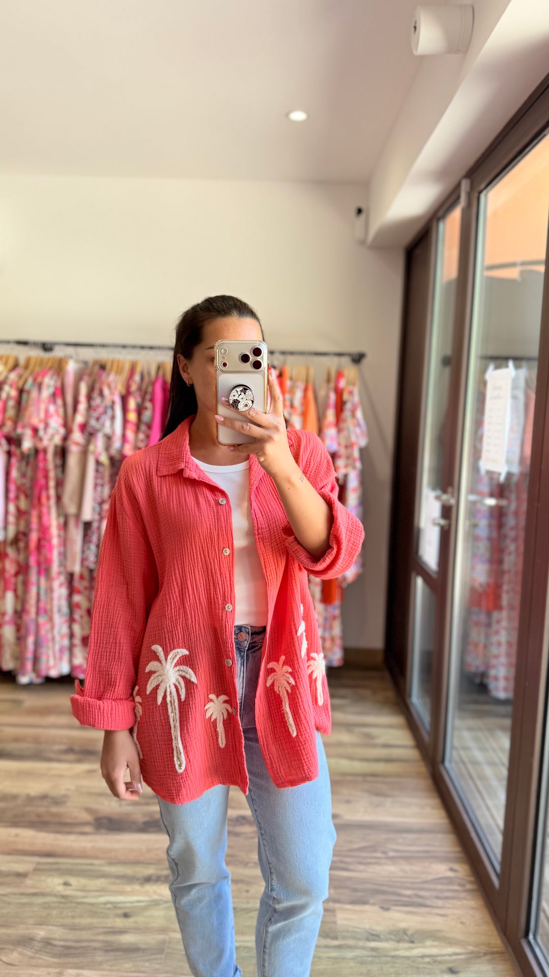 Chemise Palm Corail