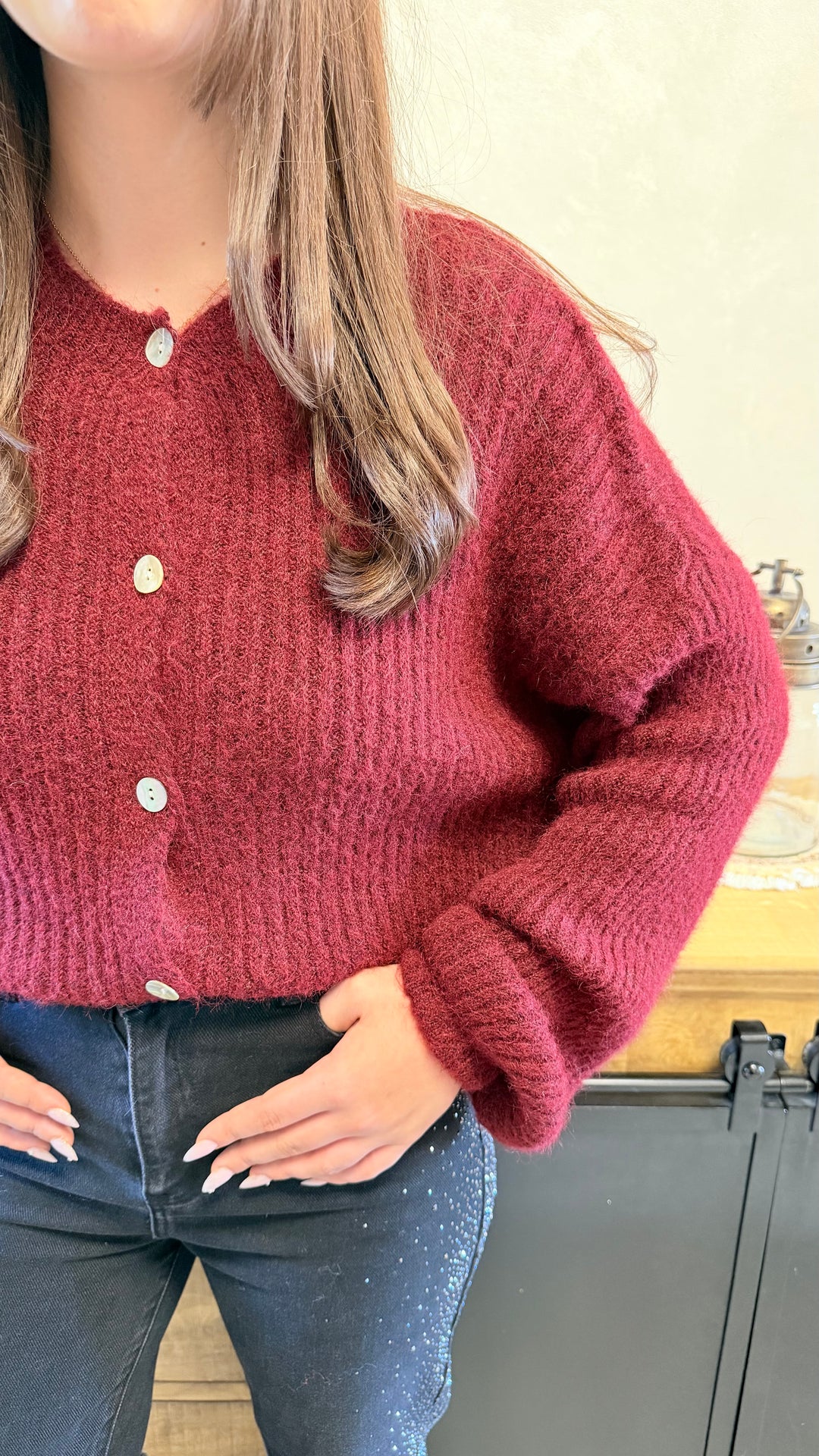 Gilet Roxane bordeaux