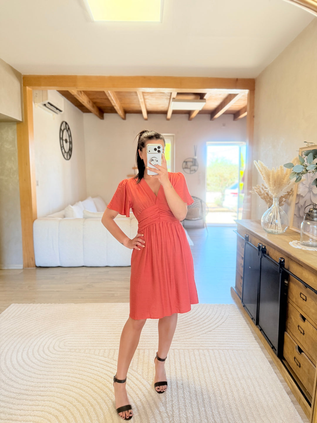 Robe Appo courte corail