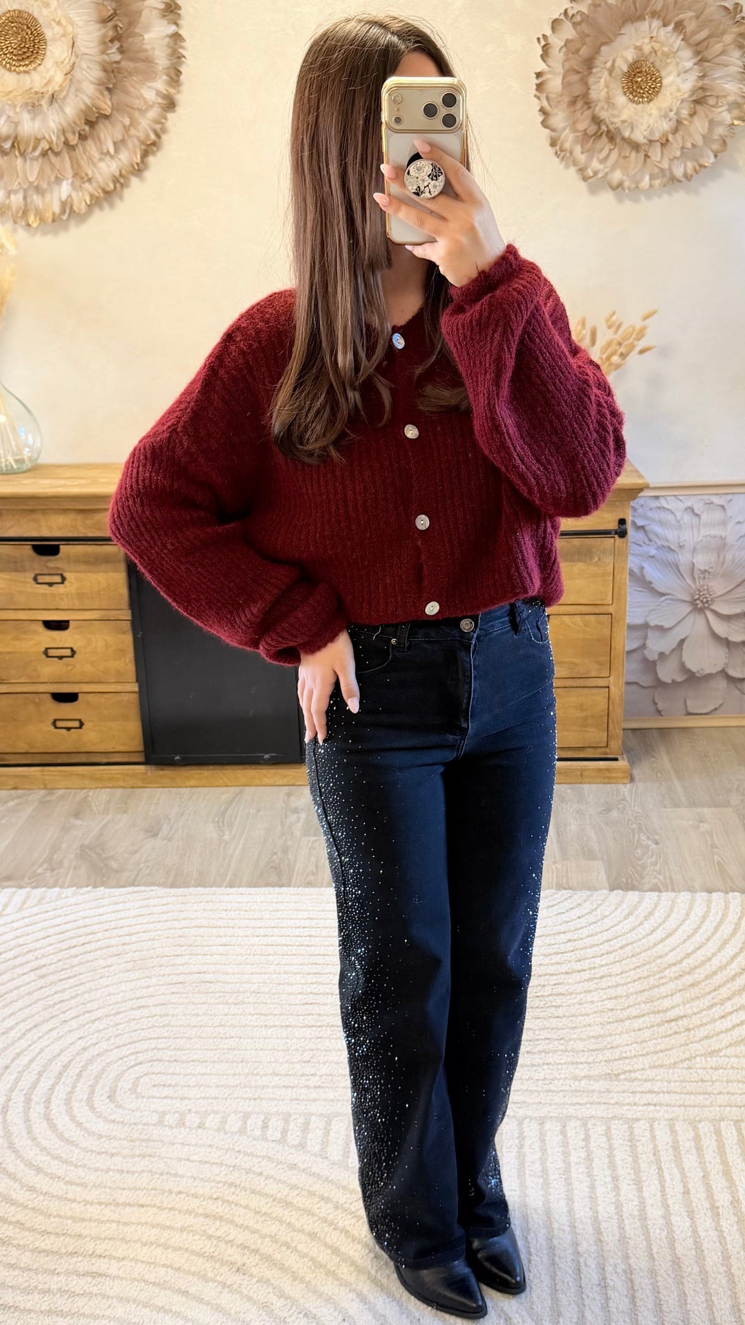 Gilet Roxane bordeaux