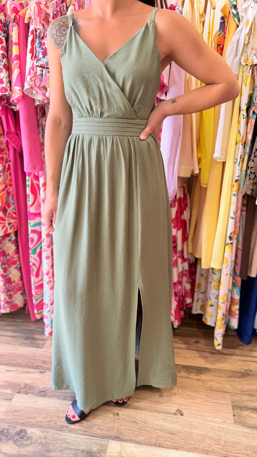 Robe longue Molly kaki CURVY