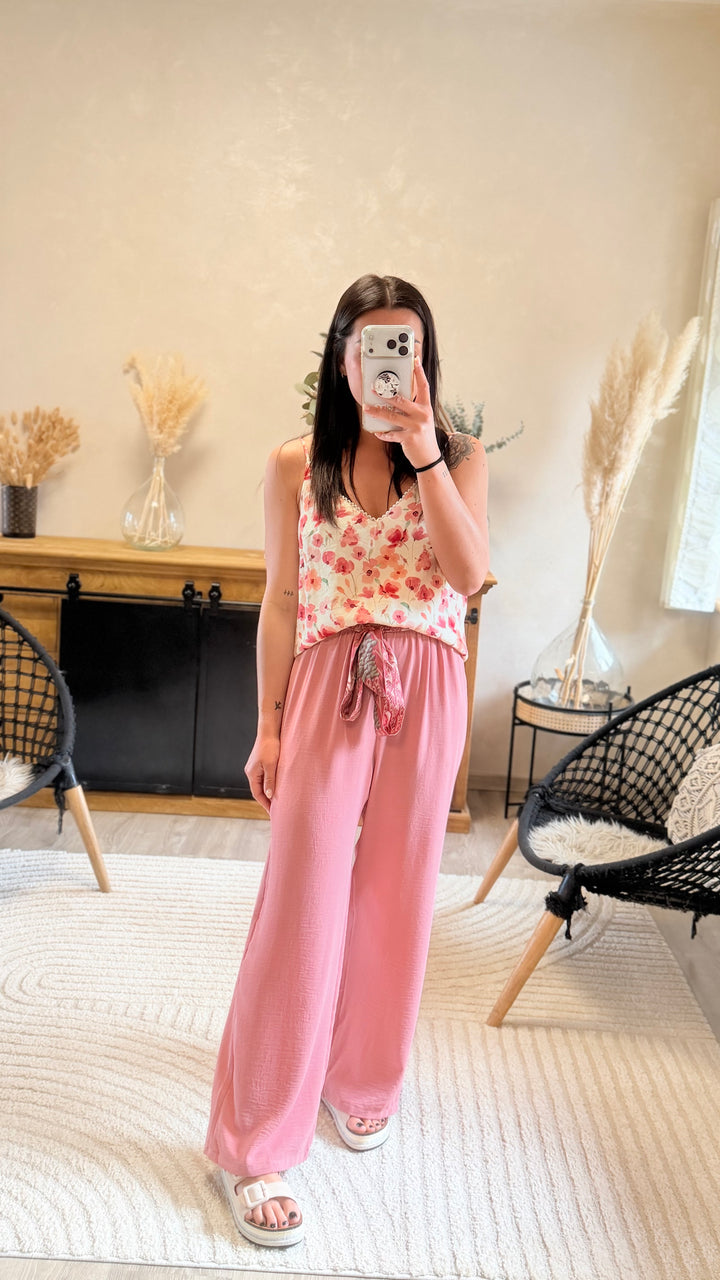 Pantalon Wilma rose (PRÉCOMMANDE expédition autour du 5 mai)