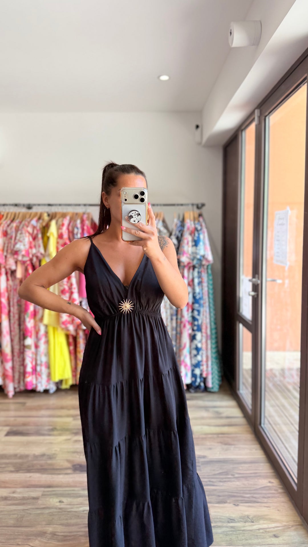Robe longue Soleil noir