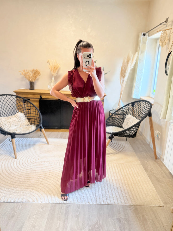 Robe longue Berenice bordeaux PRECOMMANDE