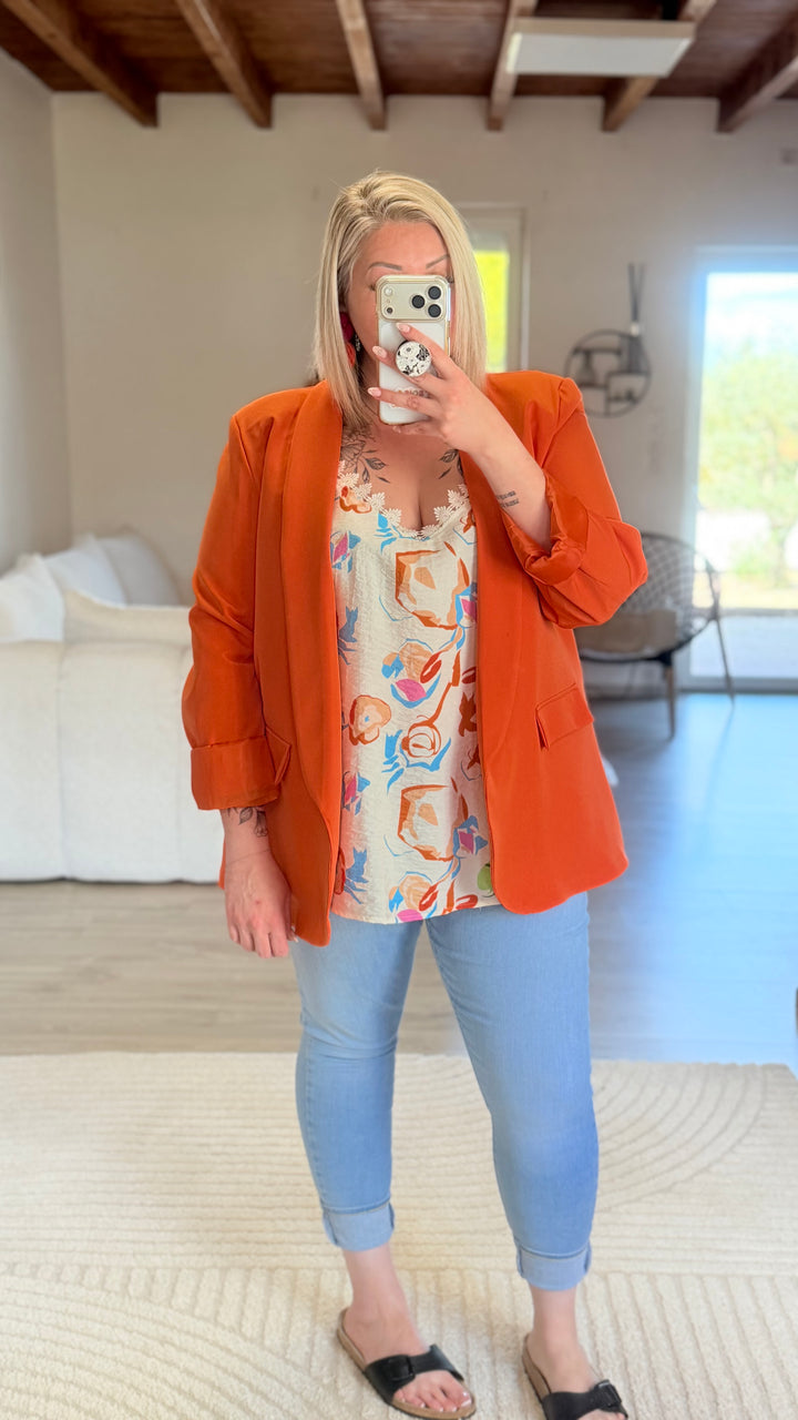 Blazer orange CURVY 42 au 46