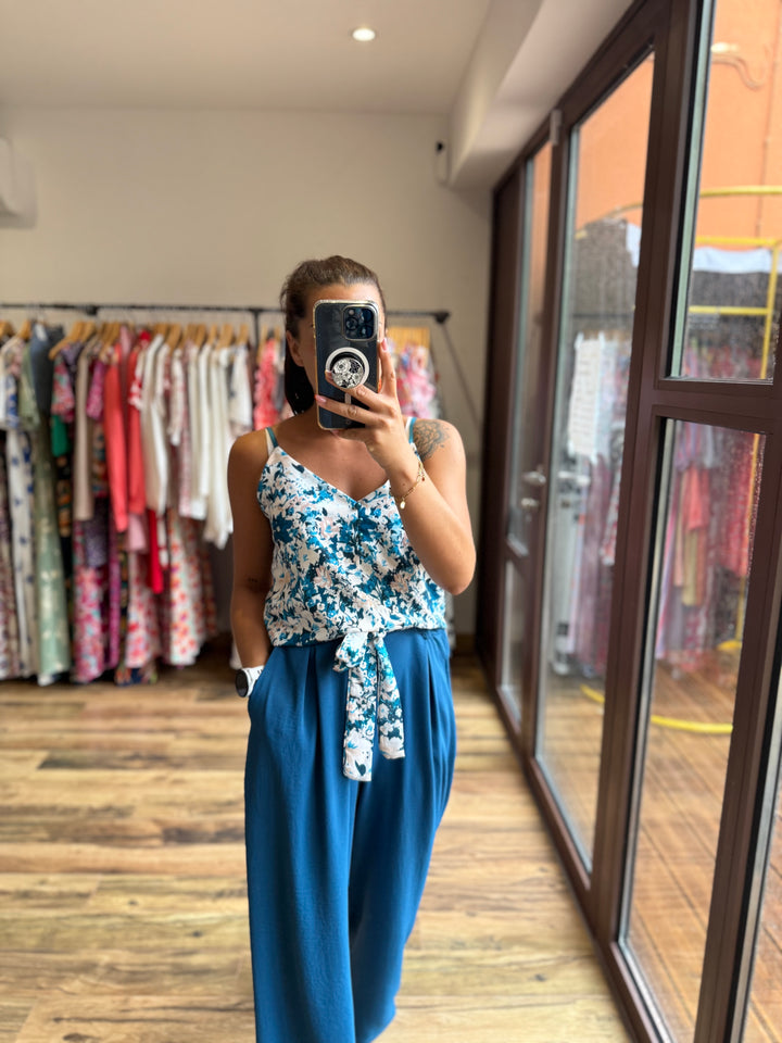 Top Malaga bleu canard CURVY