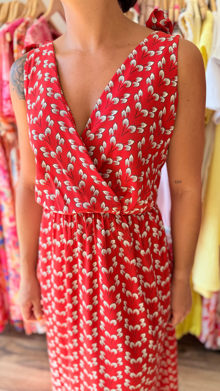 Robe longue Mahé CURVY rouge