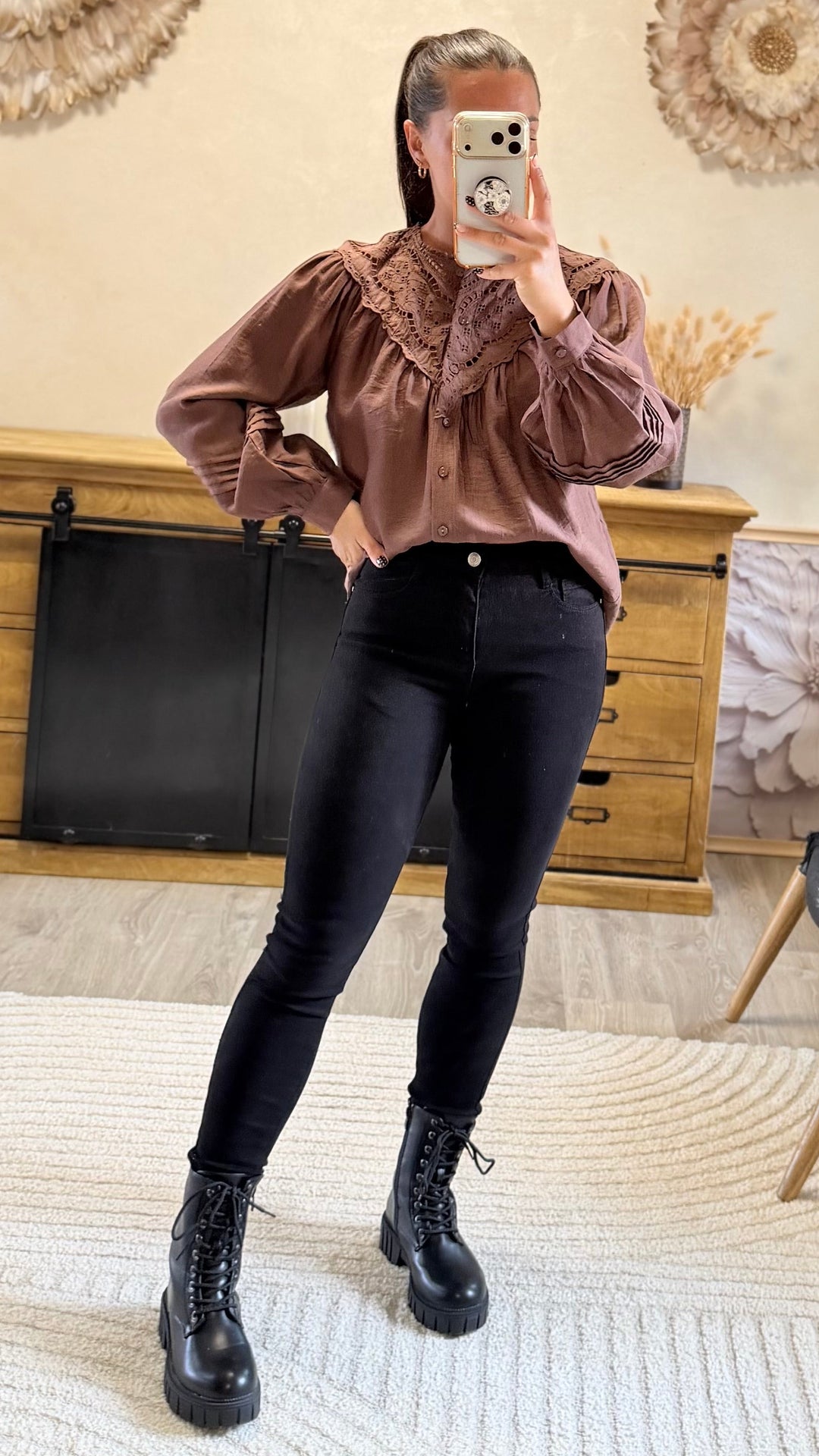 Chemise Fany marron CURVY