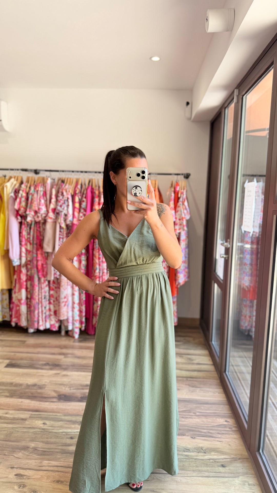 Robe longue Molly kaki CURVY