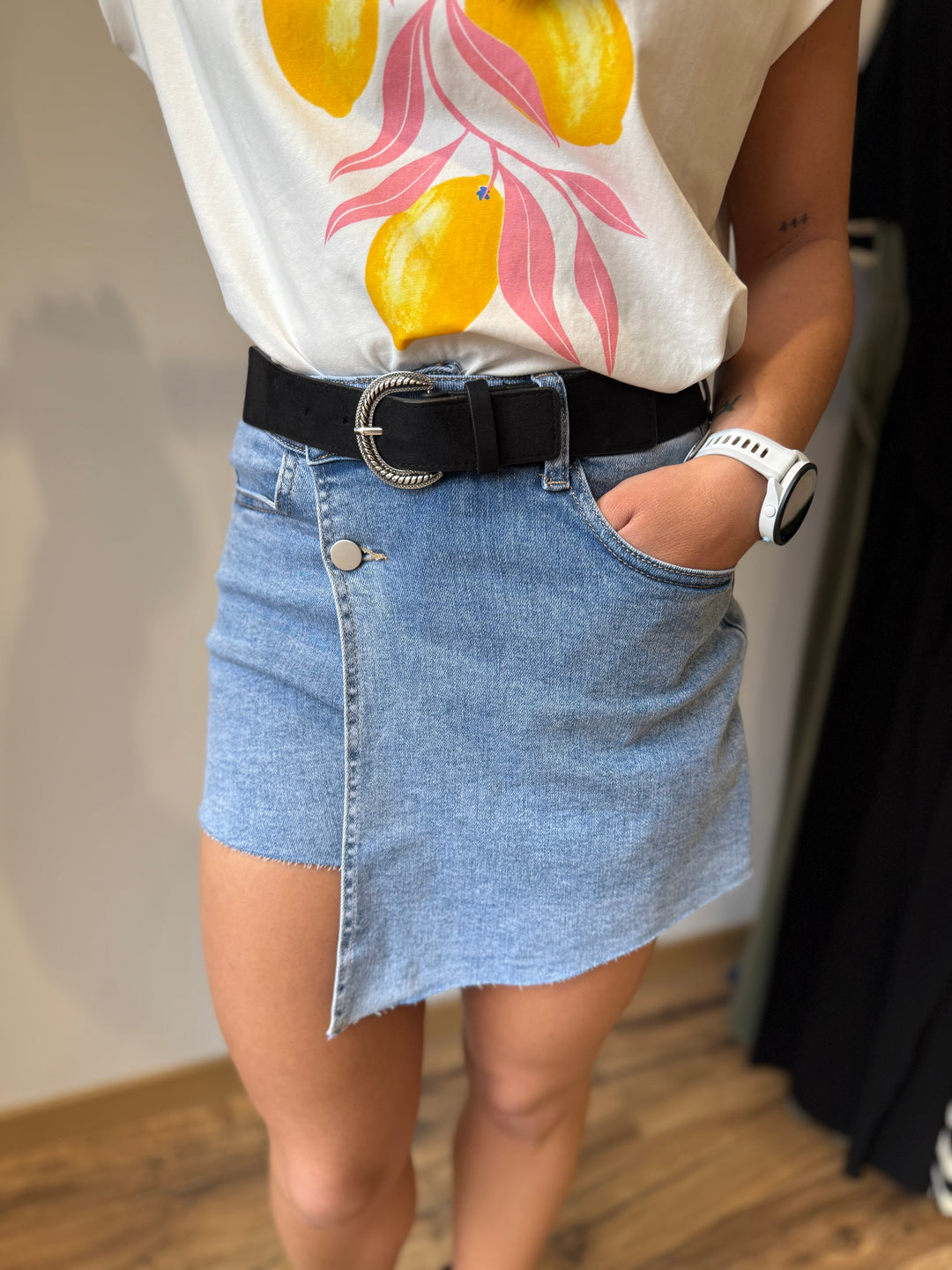Jupe short jean