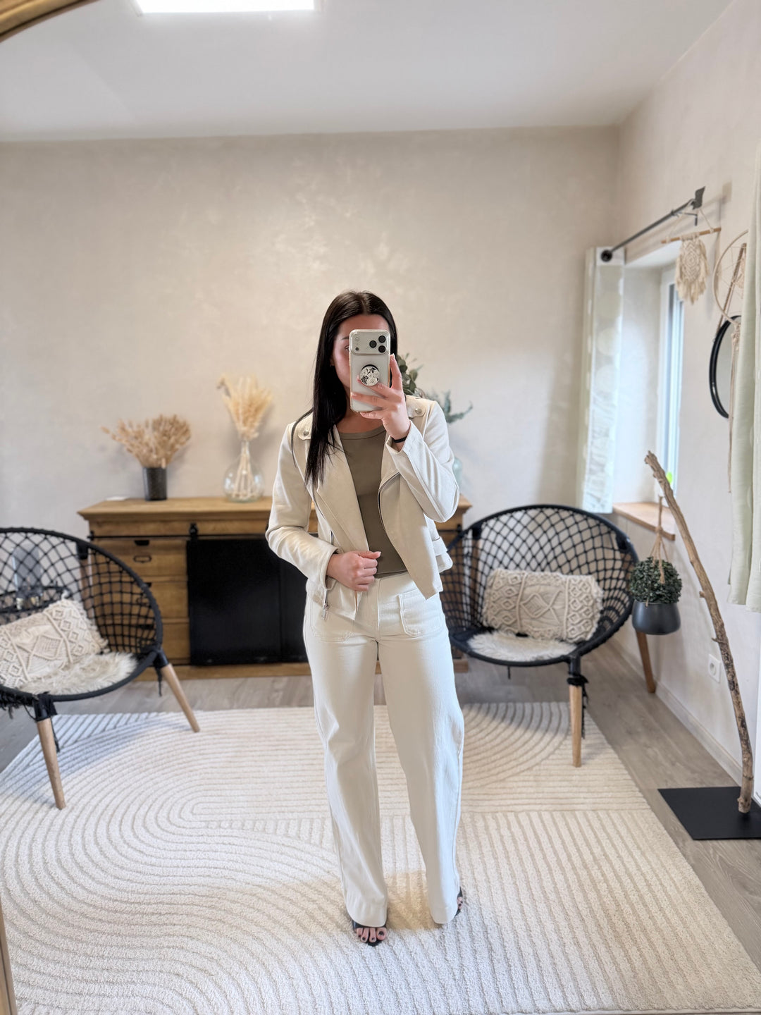 Veste suédine beige