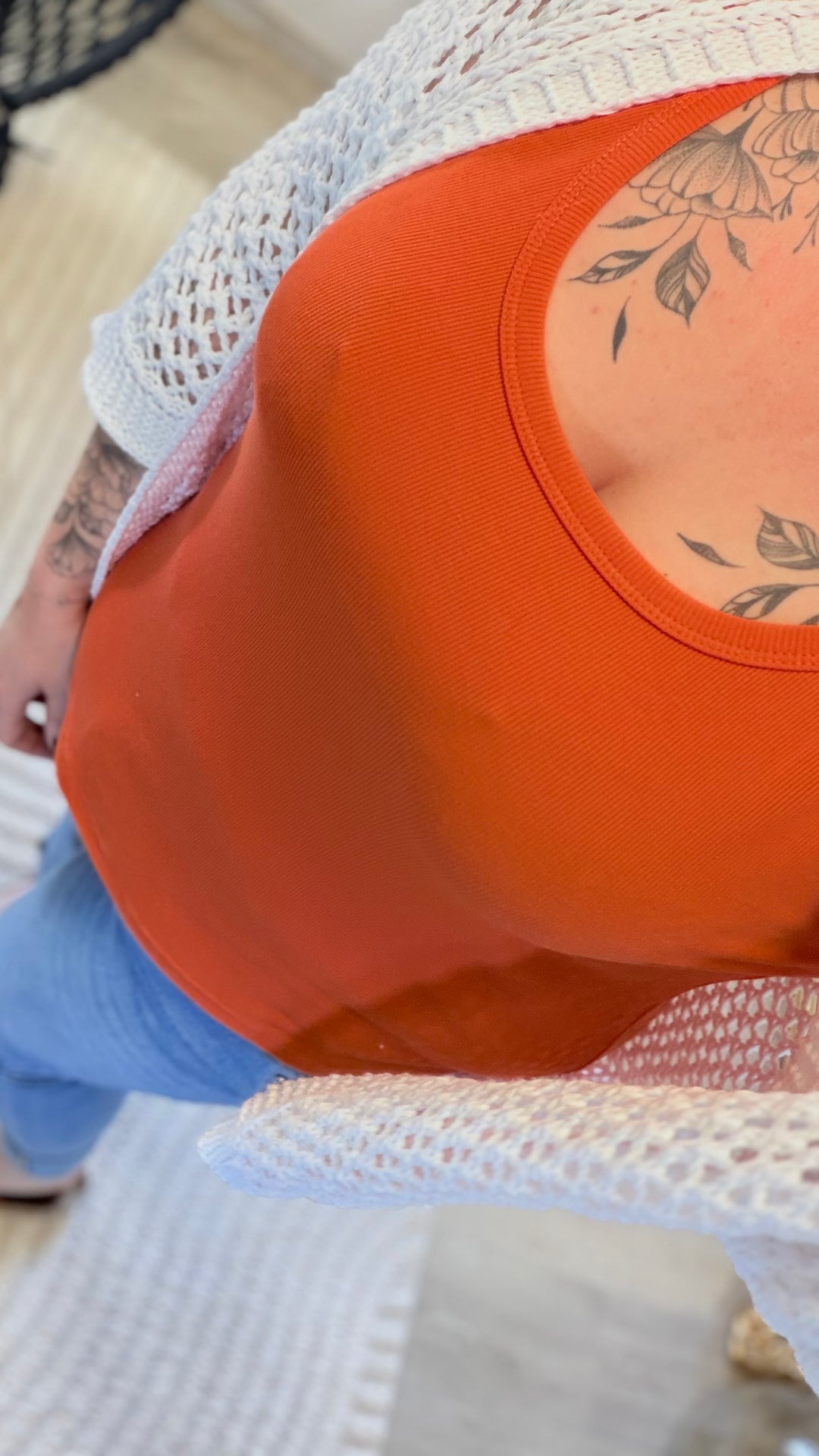 Top raph orange CURVY