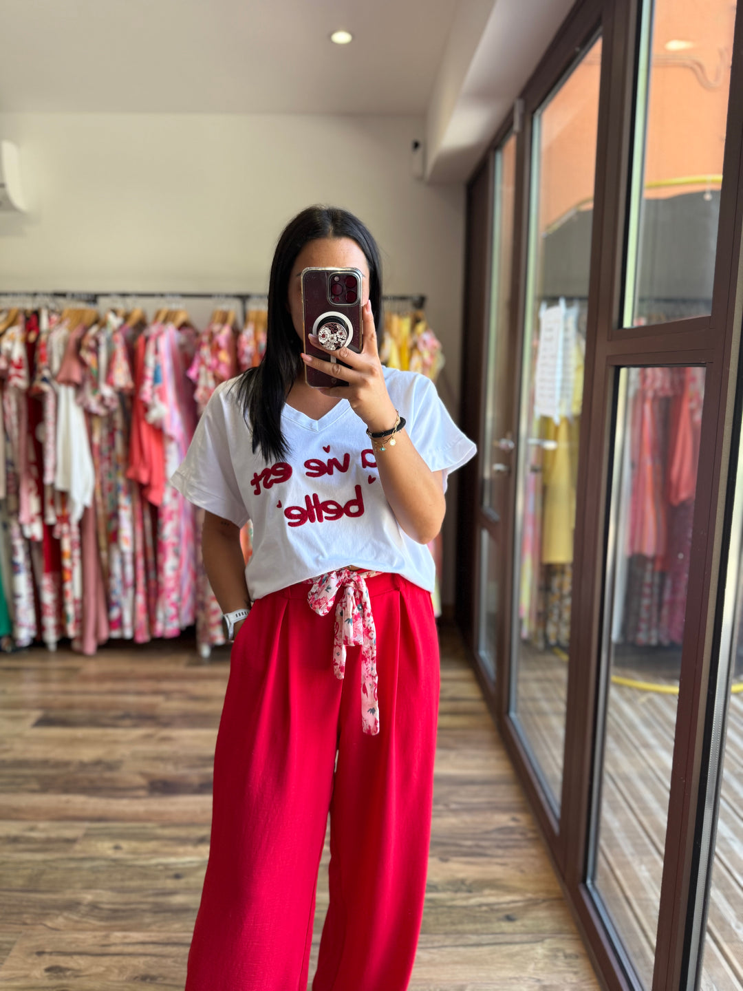 Teeshirt la vie est belle rouge