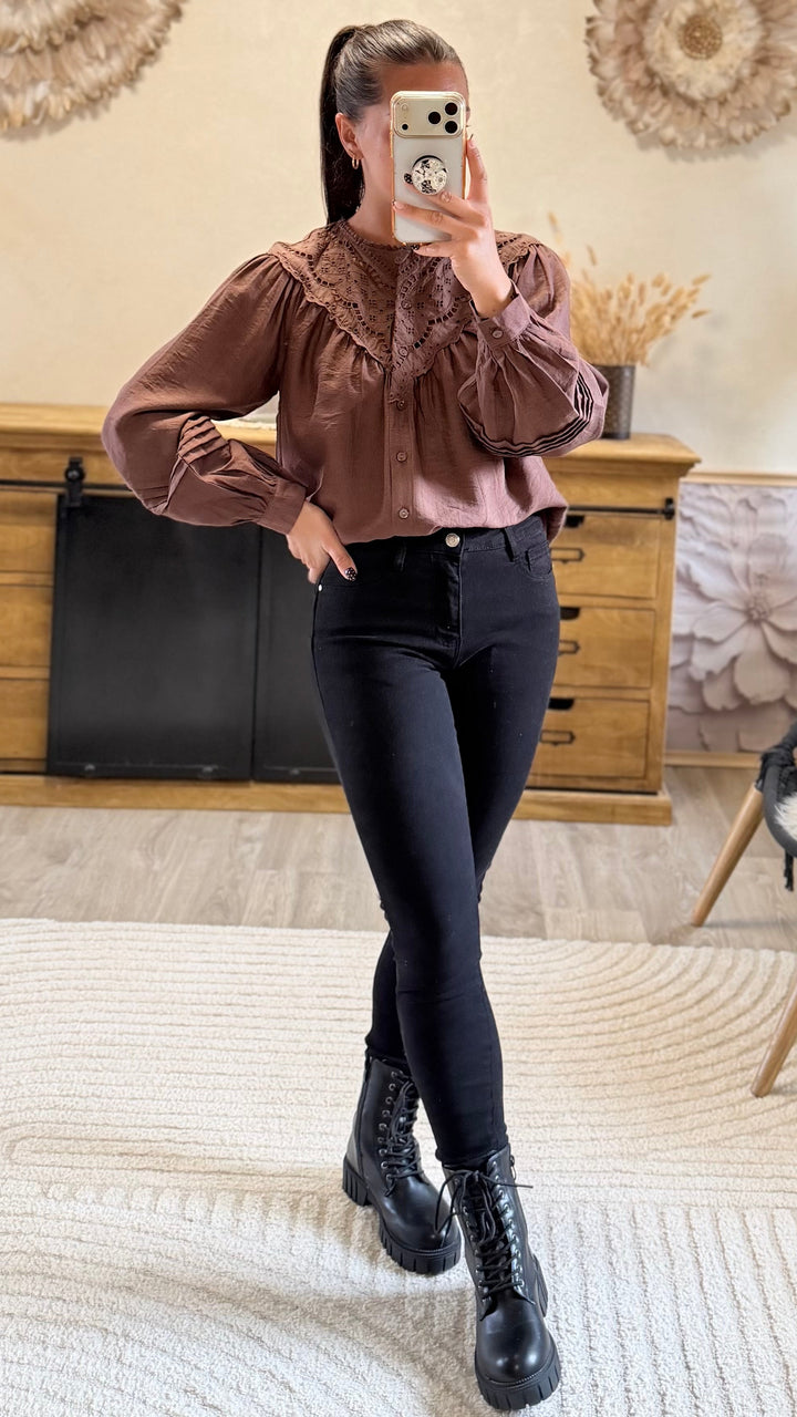 Chemise Fany marron CURVY