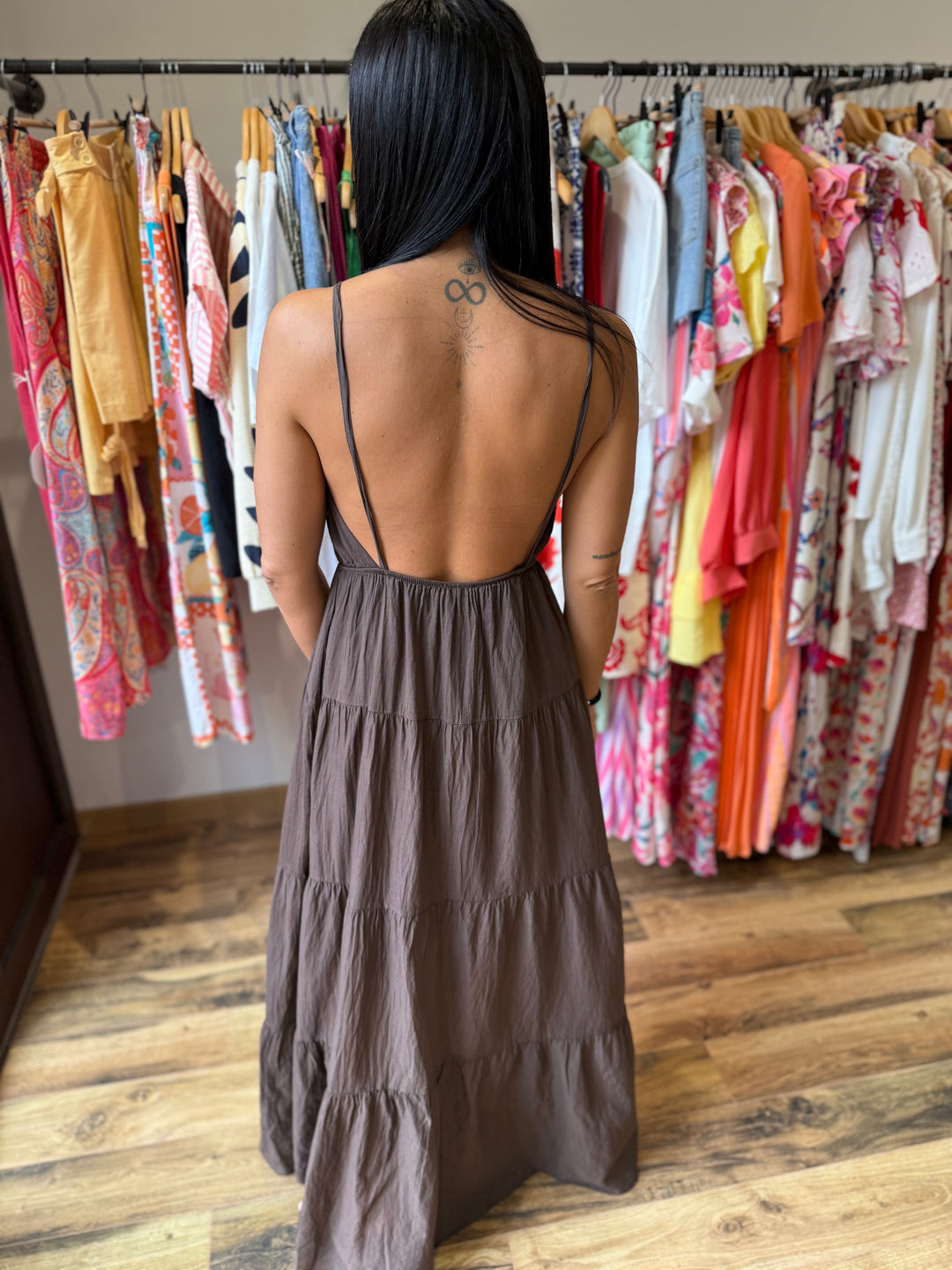 Robe longue graciella chocolat