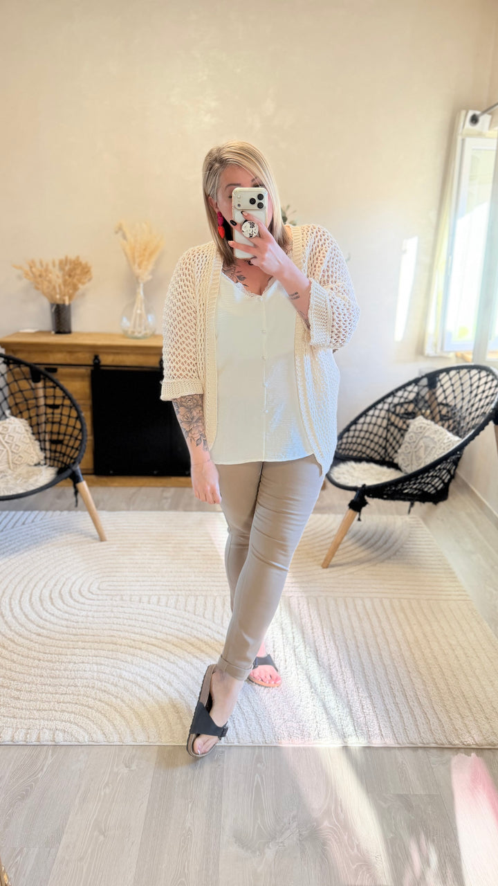 Jean Finda taupe CURVY
