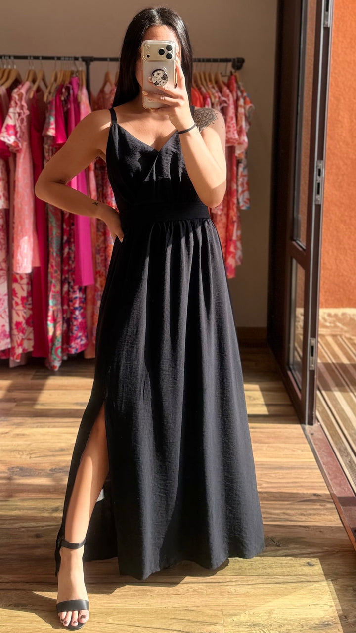 Robe longue Molly noir CURVY