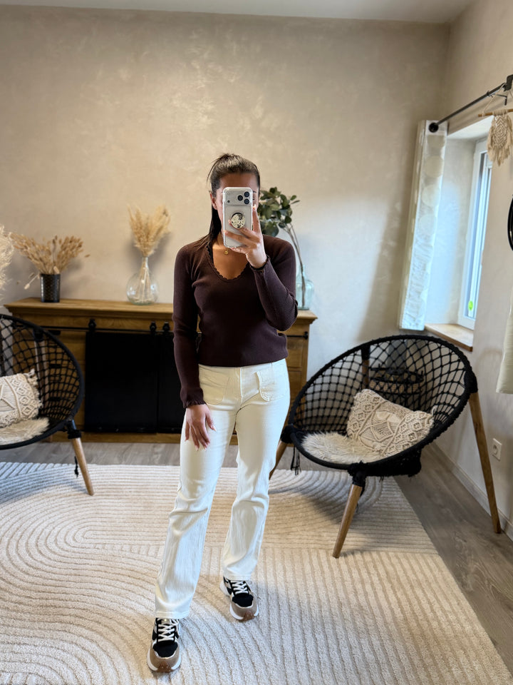 Pull fin Aragone chocolat